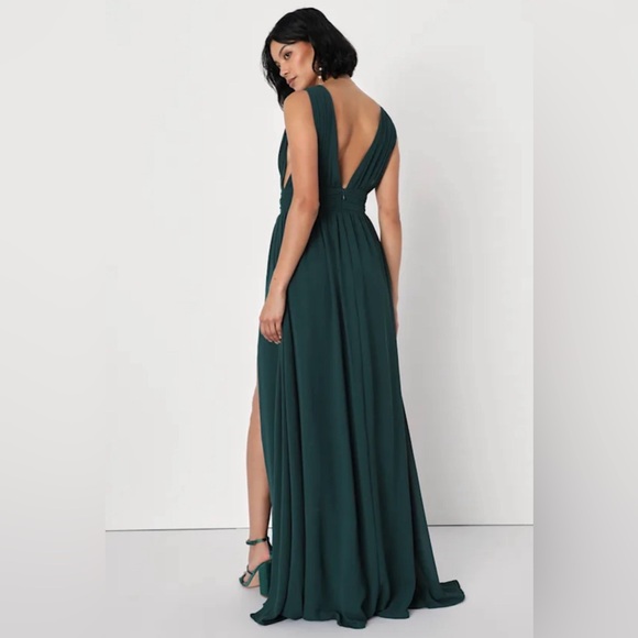 Lulu’s Heavenly Hues Forest Green Maxi Dress, size S - Picture 4 of 8